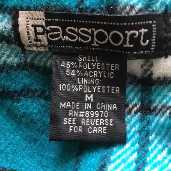 Passport Jackets & Coats Passport Aqua And Black Plaid Light Winter